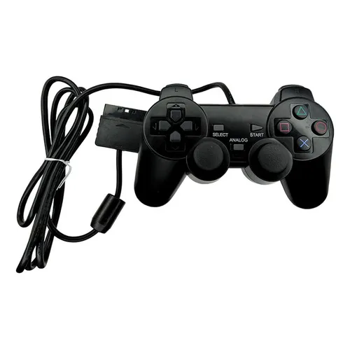 Controle Analógico Com Fio Compatível para Ps2 Preto