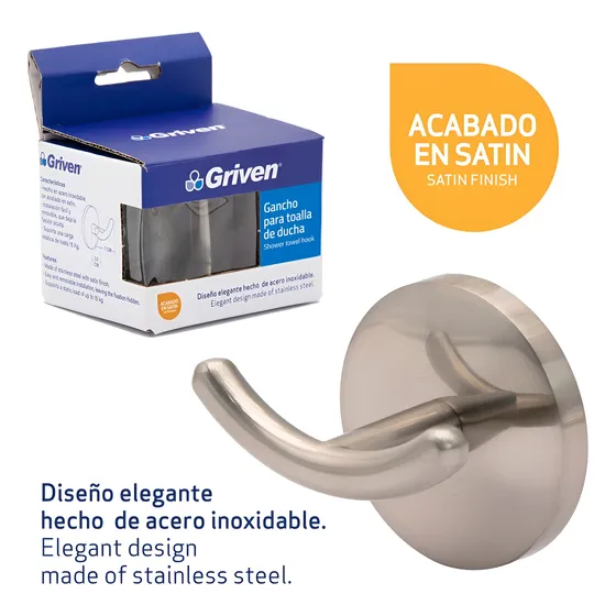 Perchero Toallero De Mano Para Baños Satinado