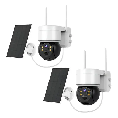 Kit 2 Câmera Segurança Speed Dome Solar Q6 Externa E Interna Wifi Placa Solar G.Eye