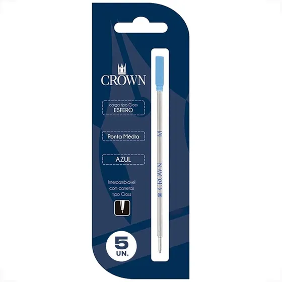 Carga Refil Recarga Para Caneta Ca12009 Azul | Preto 5 Uni.