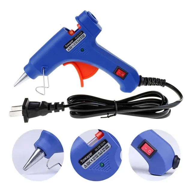 Pistola Encoladora Para Silicón Barra Fina Con Botón On/ Off