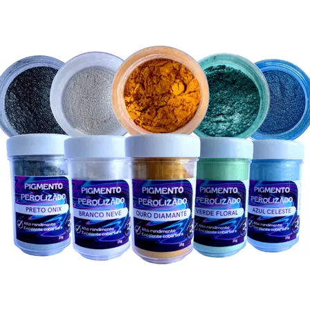 Kit 5 Pigmento Perola Super Premium Resina Epoxi E Poliester