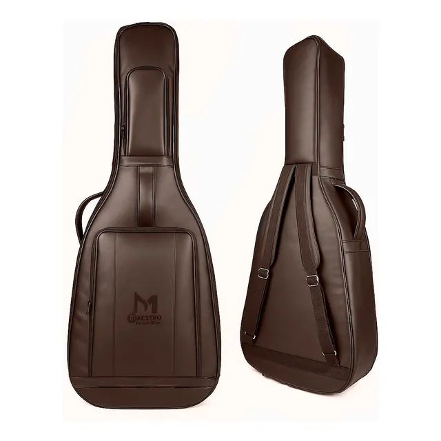 Bag Luxo Para Violão 100% Em Couro Ecológico Capa Acolchoada