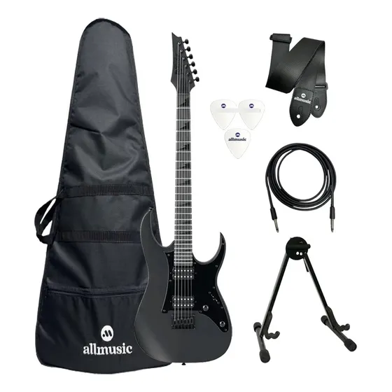 Kit Guitarra Ibanez Grg 131ex Bkf Black + Capa + Acessórios