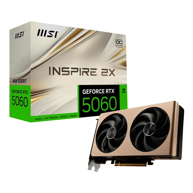 Tarjeta De Video Msi Geforce Rtx 5060 8g Inspire 2x Oc 8gb Gddr7 G506-8i2c