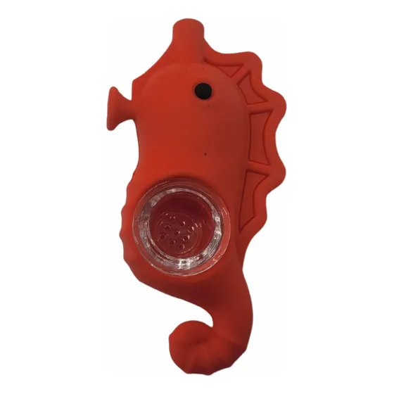 Caballo De Mar Bong De Silicon Rojo Rojo