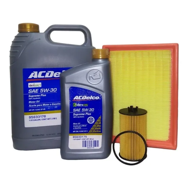 Kit Cambio Aceite Chevrolet Sonic 5w-30 Acdelco + 2 Filtros