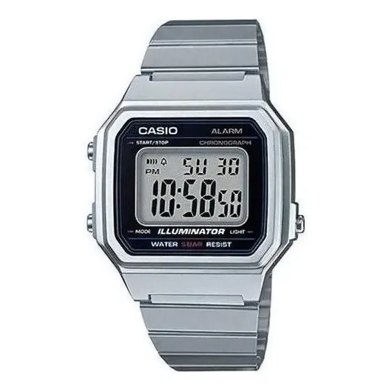 Reloj Mujer Casio B650wd-1a Plateado Digital / Color del fondo Gris
