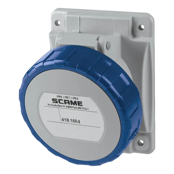 Toma Industrial 16a 4p 220v Embutir Recto Ip67 Scame