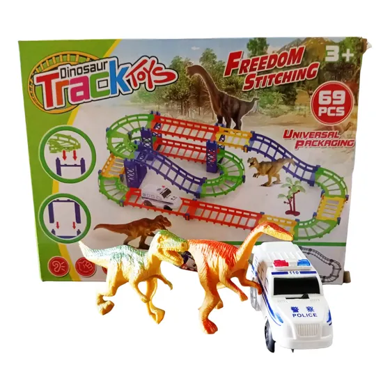 Pista De Carro Juguete 69 Pcs Dinosaurio Para Niño