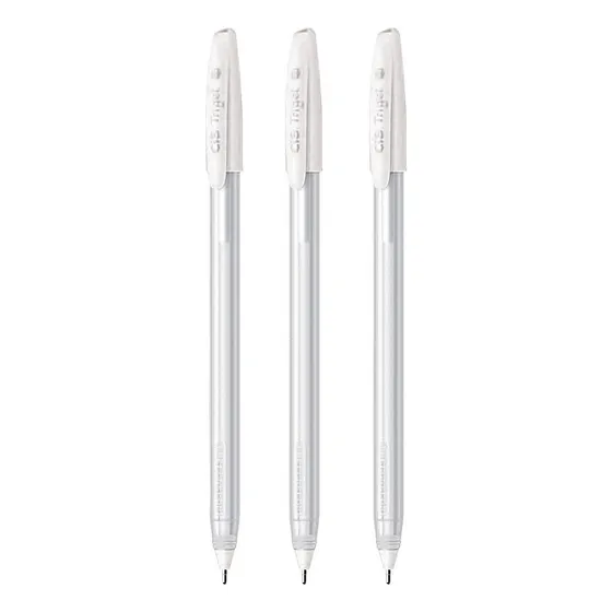 Caneta Gel Cis Trigel Branca Kit Com 3 Unidades Cor do exterior Transparente