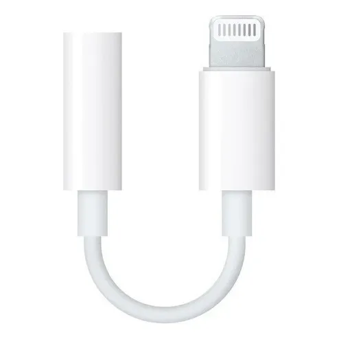 Adaptador Auriculares Para iPhone Lighting A 3.5mm Color Blanco