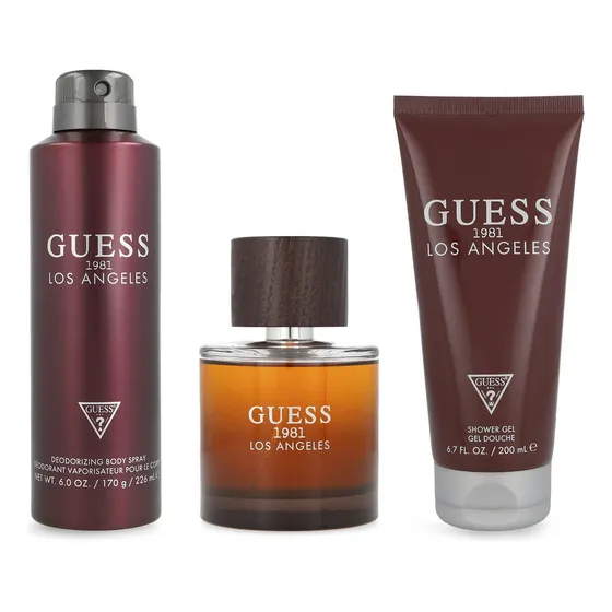 Z4 Set Guess 1981 Los Angeles For Men 3pzs 100ml Edt Spray
