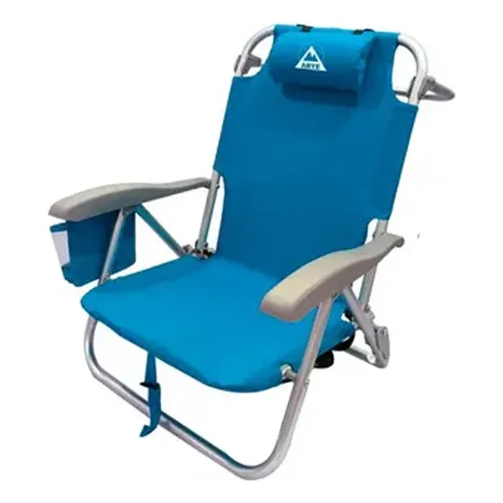 Reposera Silla Playa Con Mochila Bolsillo Plegable Térmico