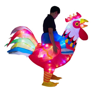 Disfraz Inflable De Gallo Con Luces Led Para Adultos 155-190cm Traje De Pollo Con Bomba De Aire Y Caja De Batería Disfraz Inflable De Gallo Con Luces Led Para Adultos 155-190cm Traje De Pollo Con Bomba De Aire Y Caja De Batería