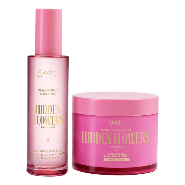 Kit Skelt Hidden Flowers Hidratante E Perfume Spray Corporal Hidden Flowers