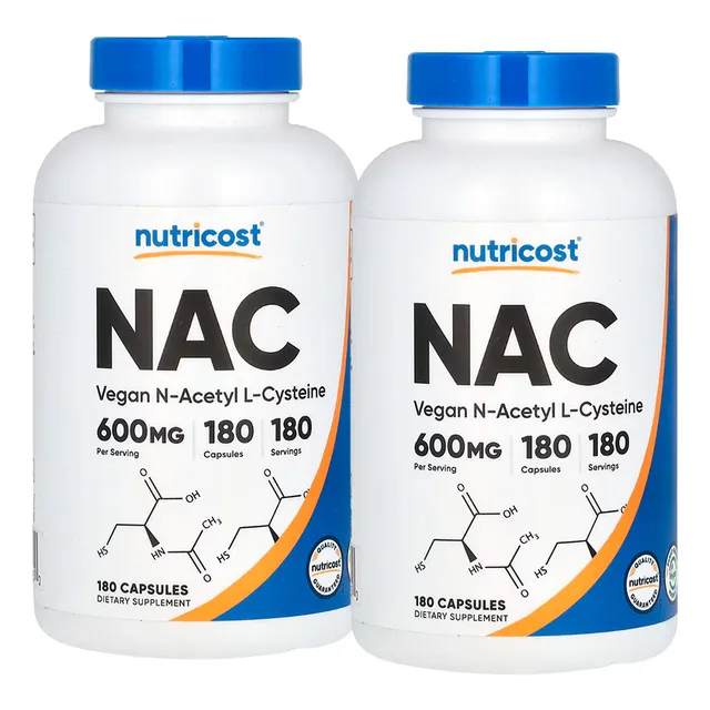 Nac 600mg N-acetyl L-cysteine Nutricost 180 Caps Pack X2