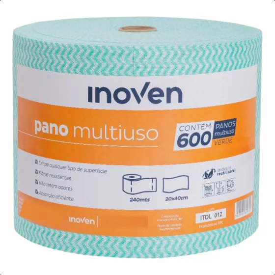 Perfex Rolo Pano Multiuso Limpeza Descartável 20x240m 600un