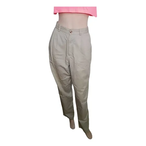 Pantalon Cintura Alta Denim Color Caqui Dama