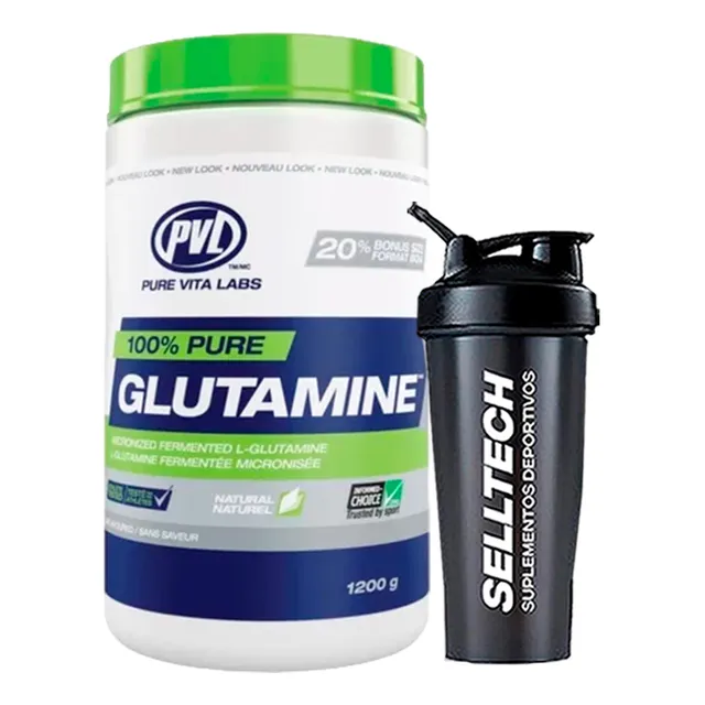 Glutamina Micronizada 100% Pure Glutamine 1.2kg+ Shaker