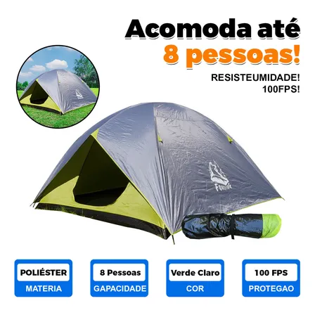 Barraca Iglu 8 Pessoas Forestdog 1500mm Impermeável Modelo 924 Verde-claro-cinza