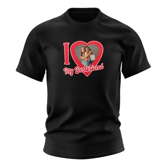 Camiseta Amigos I Love My Best Friend  Algodão Premium