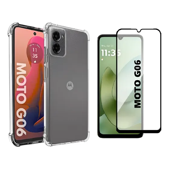 Capa Capinha Anti Impacto + Película 3d Para Moto G06