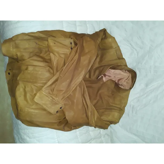 Chaqueta Colombiana De Cuero  Marròn Original Unisex.usada.l