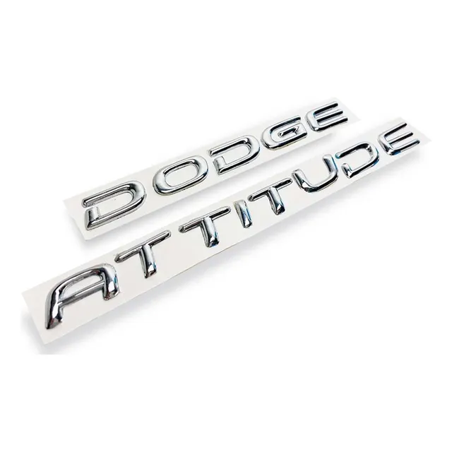 Par De Emblemas D0dg3 Attitude Letras Cromadas