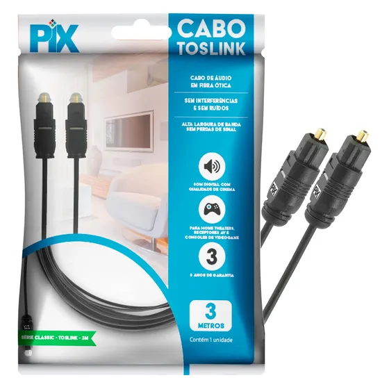 Cabo Optico Audio Toslink 3 Metros, Xbox, Ps4, Ps3, 018-9003
