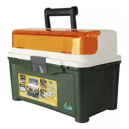 Caixa De Acessórios De Pesca Pesca Brasil Box 007 Con 3 Bandejas De Tipo Removível 22cm X 28cm X 41cm -verde Caixa De Acessórios De Pesca Pesca Brasil Box 007 Con 3 Bandejas De Tipo Removível 22cm X 28cm X 41cm -verde