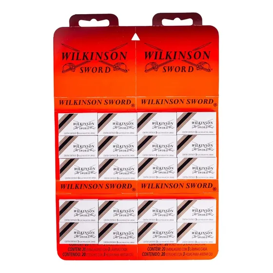 Lâmina Wilkinson Barbear Aço Cartela 60 Unidades