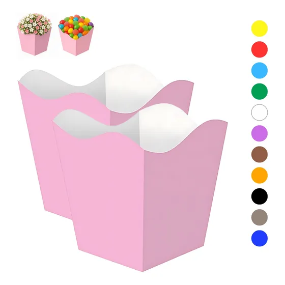 Cachepot De Papel Liso Pequeno Várias Cores 10 Unidades