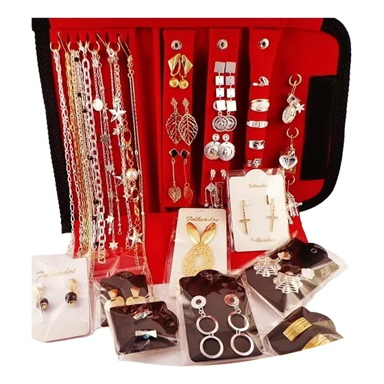 Atacado Kit 20 Pçs Revender Semi Joias Folheada Prata E Ouro