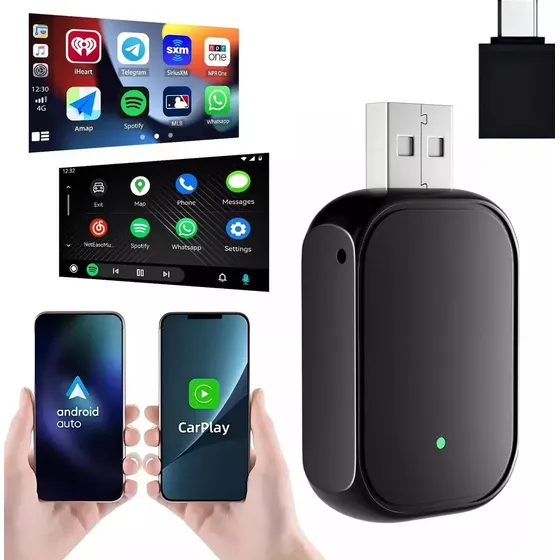 Carplay Adaptador Inalámbrico 2 En 1 Para iPhone Y Android