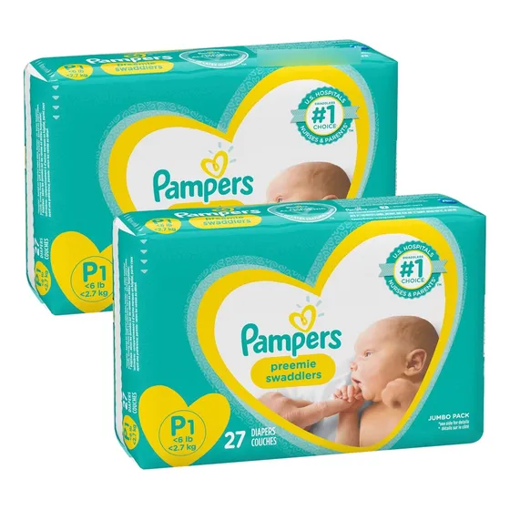 Fraldas Pampers Premiee Swadlers Prematuro Tam P - Caixa 2