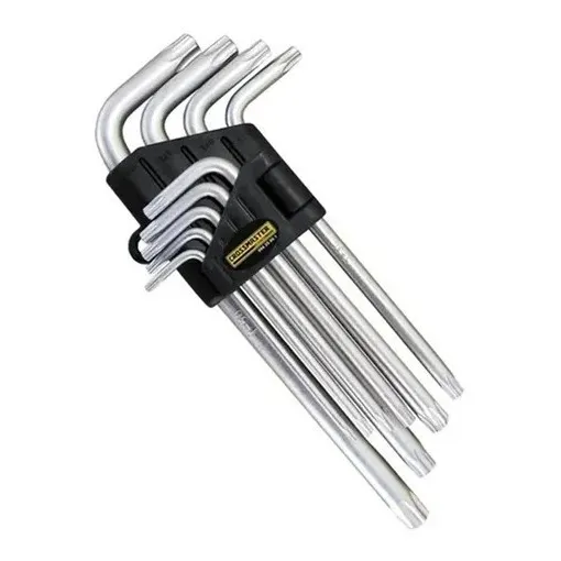 Juego Kit Set Crossmaster 9 Llaves Torx Largas T10 A T50 