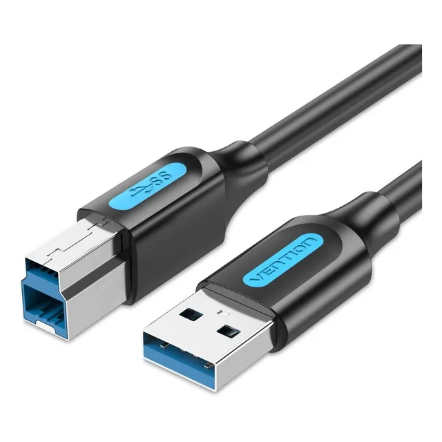Cable Usb 3.0 A A B Vention 2m Color Negro