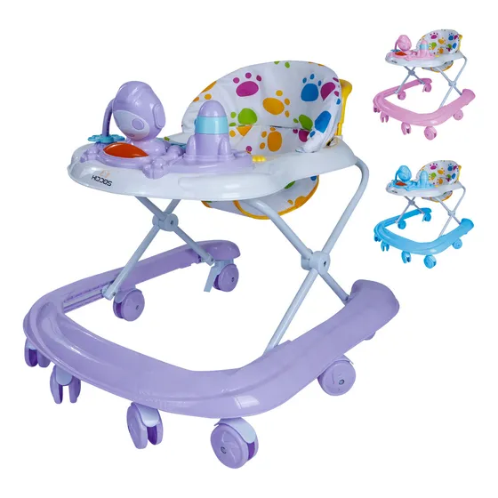 Andadera Caminadera Musical Plegable KIDDOS Bebe Juguete Educativo Interactiva Segura Multifuncional Color Lila
