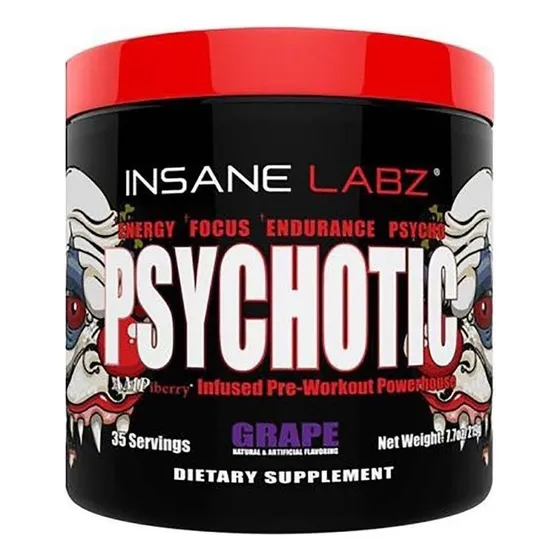 Pre Entreno Psychotic Oxido Nítrico Insane Labz 35 Serv L Sabor Uva