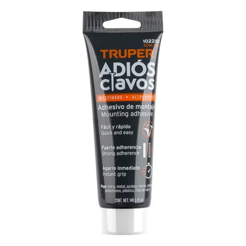 Adhesivo De Montaje Silicona Adiós Clavos 140g, Truper