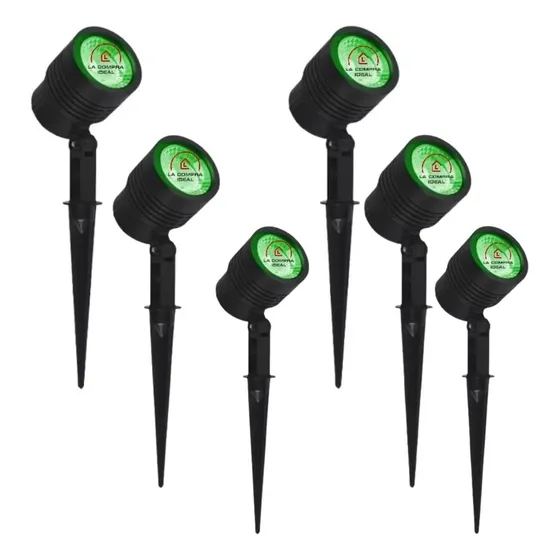 6 Pincho Estaca Potente Luz De Jardín Led 6w Grtia 1 Año Lci