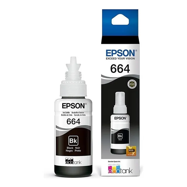 Tinta Para Impresora Epson T664 Color Negro De 70 Ml