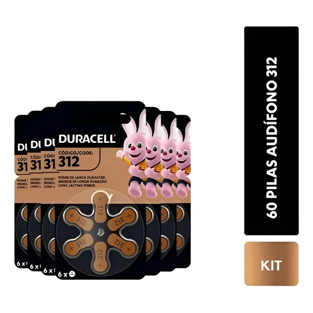 Pack 60 Pilas Duracell Audífono Tamaño 312