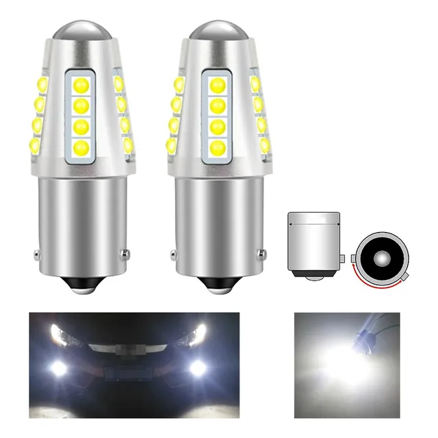 2 Focos Led 1156 Bau15s Py21w 7507 Direccionales Sin Error