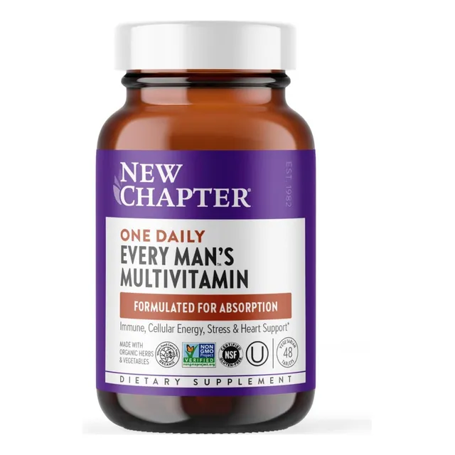 Multivitaminico Diario Para Hombre New Chapter 48 Tabletas Sabor Sin Sabor