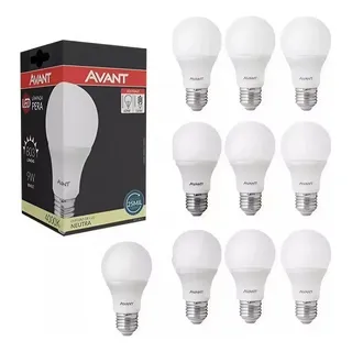 Kit 10 Lampada Led Bulbo 9w Avant 4000k Cor Da Luz Branco-neutro Kit 10 Lampada Led Bulbo 9w Avant 4000k Cor Da Luz Branco-neutro