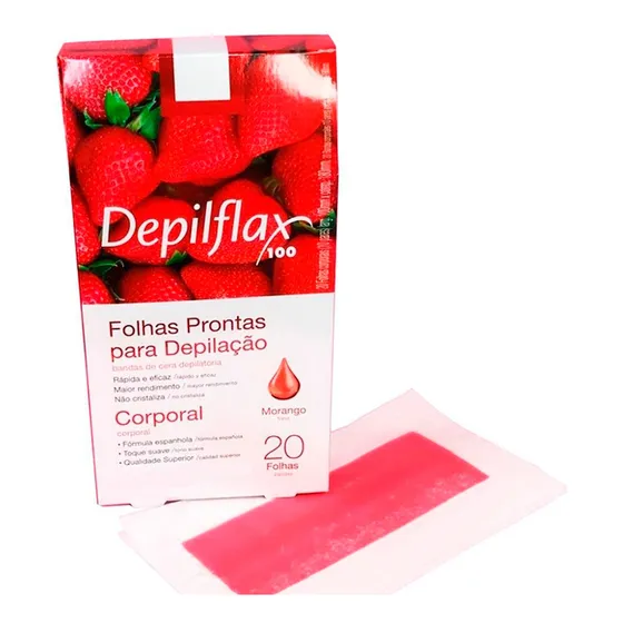 Folhas Prontas Corporais Depilação Cera Depilflax 20 Unid.