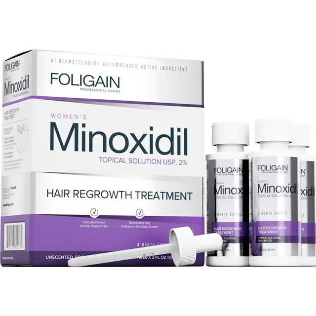 Foligain Minoxidil 2 % Tratamiento Anticaída Fácil De Aplicar, Clínicamente Probado Para Ayudar A Regenerar El Cabello. Reactiva Los Folículos Pilosos Para Estimular El Crecimiento.