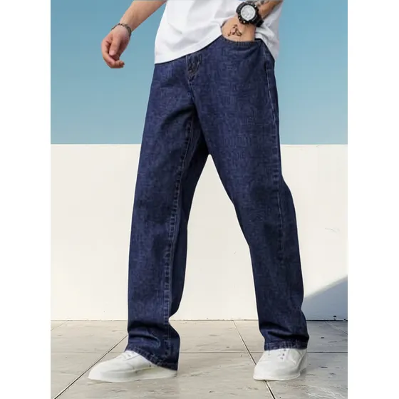 Pantalón Jeans  En Modelo Baggy En Material De Alta Calidad